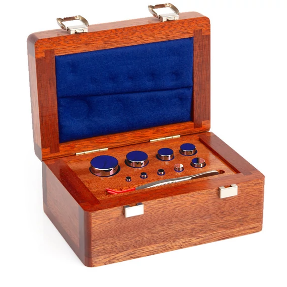 Cylinder Weights, Set (1 g - 100 g), Wooden Box