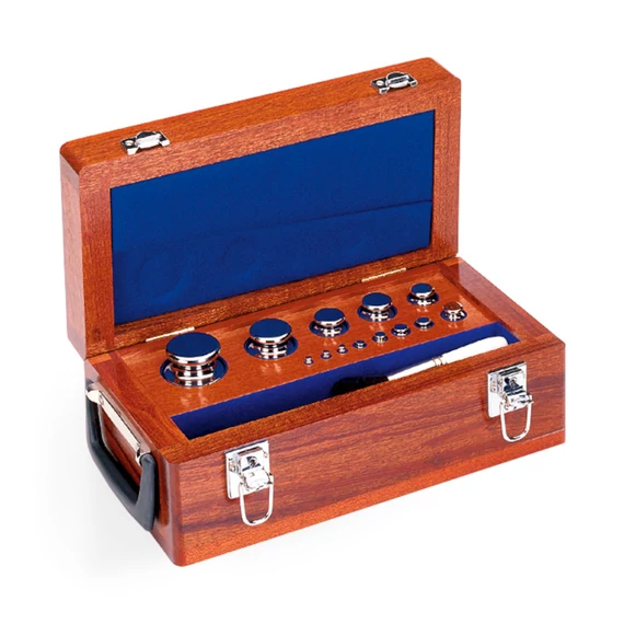 F1 Mass Standard - Knob Weights Without Adjustment Chamber, Set (1 g - 2 kg), Wooden Box