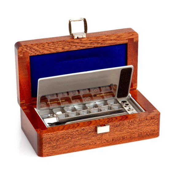F1 Mass Standard - Knob Weights Without Adjustment Chamber, Set (1 mg - 5 g), Wooden Box