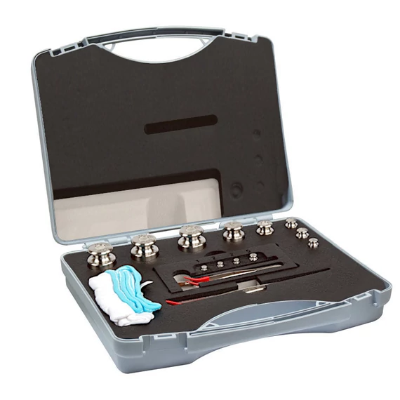 F1 Mass Standard - Knob Weights With Adjustment Chamber, Set (1 g - 200 g), Plastic Box