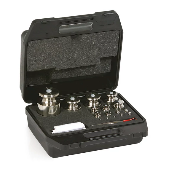 F1 Mass Standard - Knob Weights With Adjustment Chamber, Set (1 g - 5 kg), Plastic Box