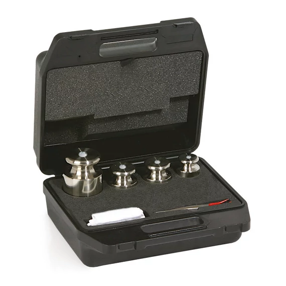 F1 Mass Standard - Knob Weights With Adjustment Chamber, Set (1 kg - 5 kg), Plastic Box