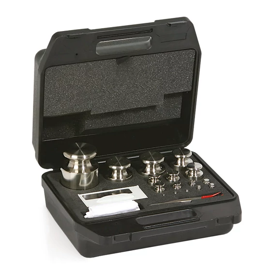 F1 Mass Standard - Knob Weights Without Adjustment Chamber, Set (1 mg - 5 kg), Plastic Box