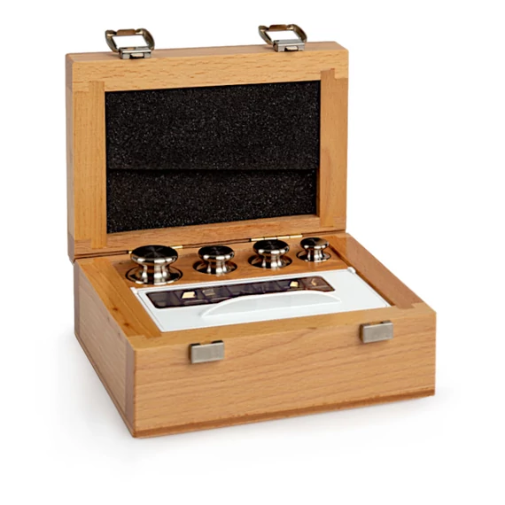 F2 Mass Standard - Knob Weights With Adjustment Chamber, Set (1 mg - 50 g),Wooden Box