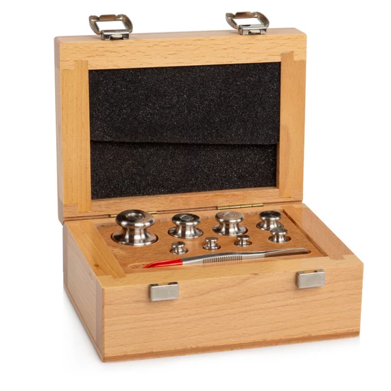 Cylindrical Weights, Set (1 g - 50 g), Wooden Box