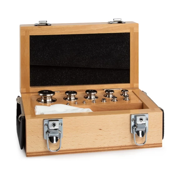 Cylindrical Weights, Set (1 g - 500 g), Wooden Box
