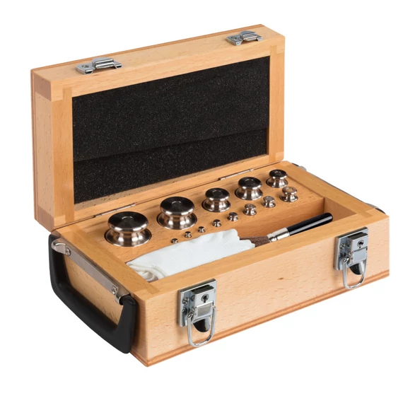Cylindrical Weights, Set (1 g - 2 kg), Wooden Box