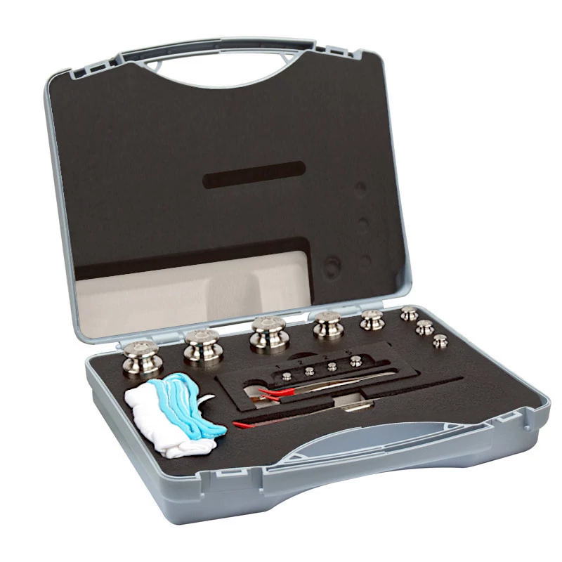 F1 Mass Standard - Knob Weights With Adjustment Chamber, Set (1 g - 200 g), Plastic Box