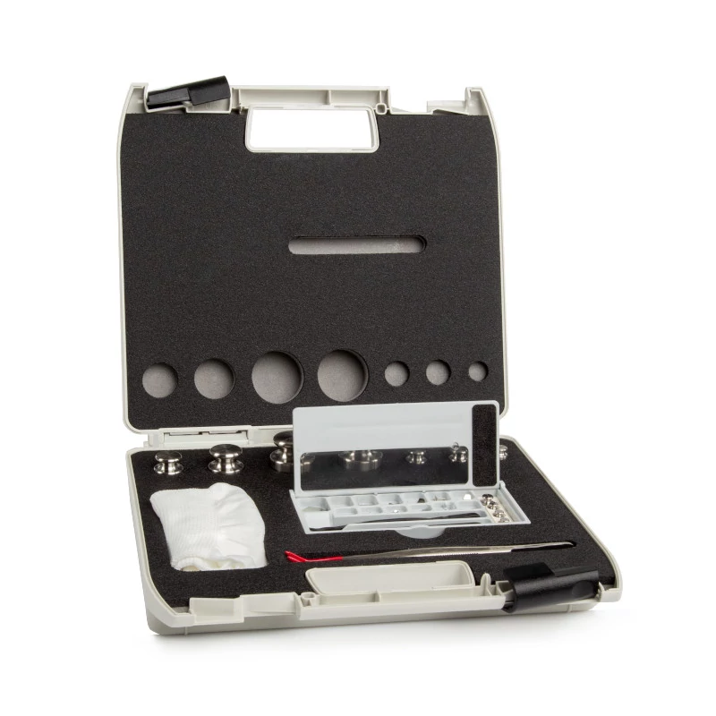 F2 Mass Standard - Knob Weights With Adjustment Chamber, Set (1 mg - 100 g), Plastic Box