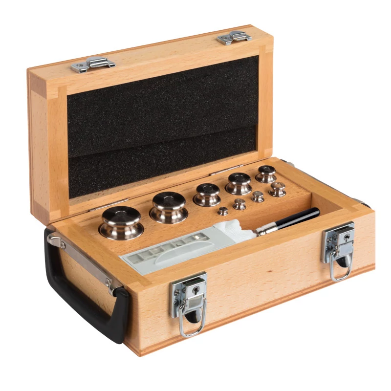 Cylindrical Weights, Set (1 mg - 1 kg), Wooden Box